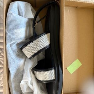 SHEIN Black and White Sandals Elegant Footwear